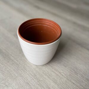 Terracotta and White Planter
